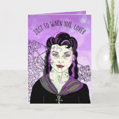 女性バンパイア、ロマンチックなハロウィーンI BITE カード (正面)