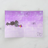 女性バンパイア、ロマンチックなハロウィーンI BITE カード (内部)