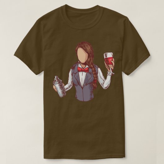女性バーテンダー Tシャツ (デザイン正面)