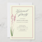 女性パステルエレガントワイルドフラワーフェアファーレパーティー 招待状 (正面)