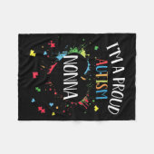 女性パズルハートイムア誇りを持った自閉症ノンナ自閉症 フリースブランケット (正面(横))