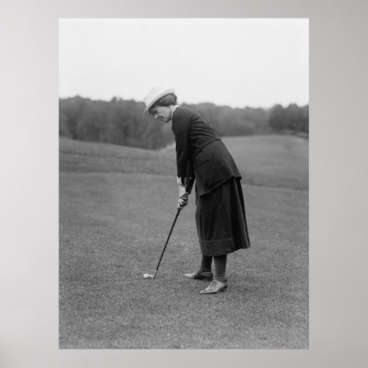 女性パッティング， 1920s ポスター (正面)