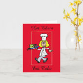 女性パティシシェフおもしろいグリーティングカード カード (黄色い花)