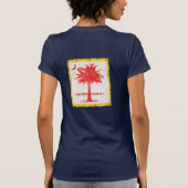 女性パルメットの木によって切られるオレンジ Tシャツ (裏面)