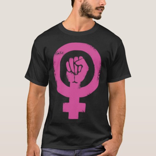 女性パワーシンボル女国際的性の日フェミン Tシャツ (正面)