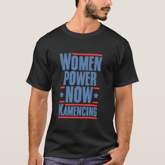女性パワー今カムシングミームカマラプレジデントT Tシャツ (正面)