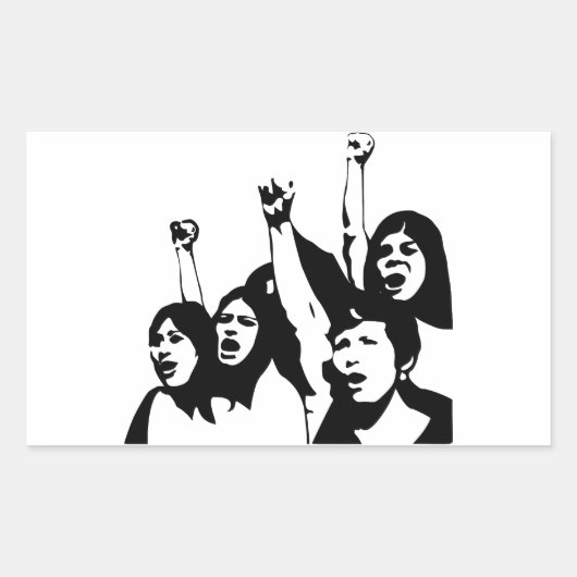 女性パワー 長方形シール (正面)