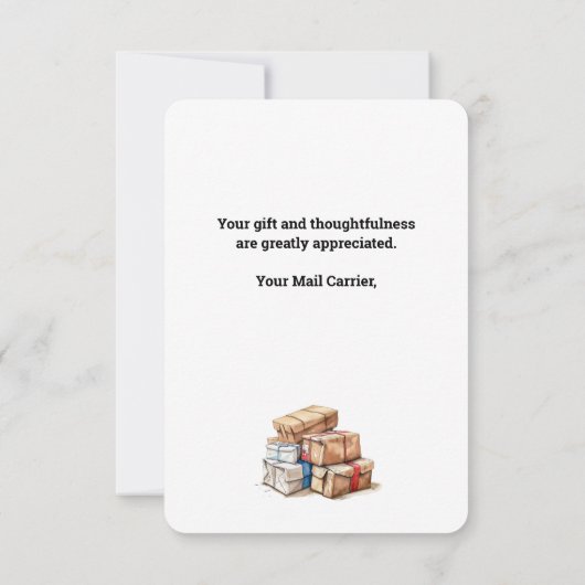 女性パーソナライズされたのレターキャリア サンキューカード (裏面)