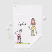 女性パーソナライズされたゴルファー ゴルフタオル (インサイチュ)