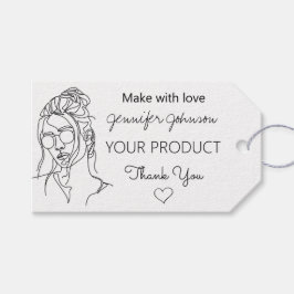 女性パーソナライズされたポートレートホワイトギフトラベル ギフトタグ