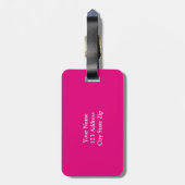 女性パーソナライズされた向けのピンク色の旅行かばんタグ ラゲッジタグ (裏面縦)
