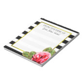 女性パーソナライズされた向けの机からピンクのバラ ノートパッド (回転)