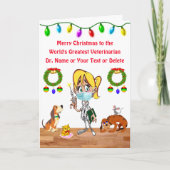 女性パーソナライズされた獣医カード サンキューカード (正面)