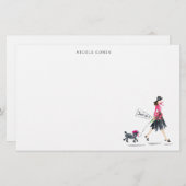 女性パーソナライズされた用文房具 便箋 (正面/裏面)