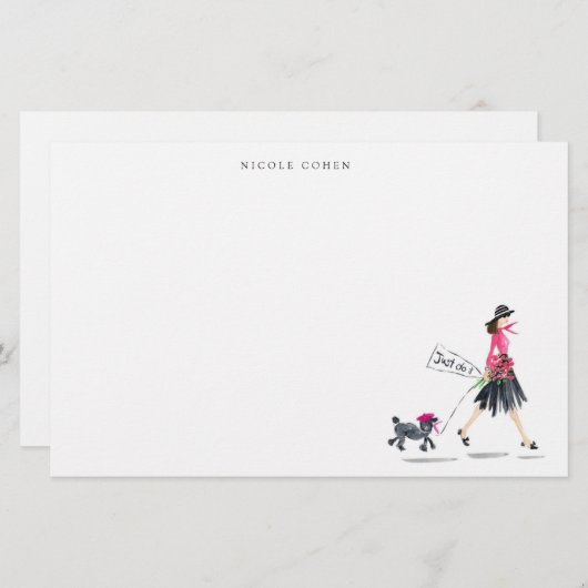 女性パーソナライズされた用文房具 便箋 (正面/裏面)