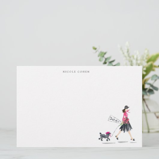 女性パーソナライズされた用文房具 便箋 (スタンド正面)