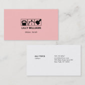 女性パーソナルトレーナーピンクフィットネス 名刺 (正面/裏面)