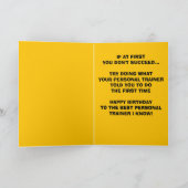 女性パーソナルトレーナー誕生日 カード (内部)