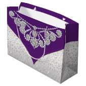 女性パープルシルバーグレーダイヤモンドプリンセス ラージペーパーバッグ (裏面アングル)