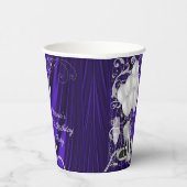女性パープルシルバーバースデーパーティー紙カップ 紙コップ (右)