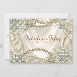 女性パールバースデーパーティー 招待状
