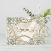 女性パールバースデーパーティー 招待状 (スタンド正面)