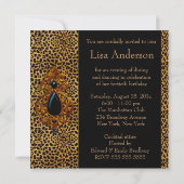 女性ヒョウ40歳の誕生日パーティー 招待状 (裏面)