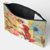 女性ビクトリアンおもしろい車 アクセサリーポーチ (見開き)