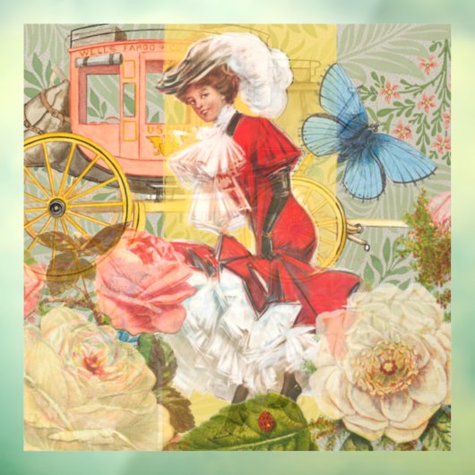 女性ビクトリアンおもしろい車 ウィンドウサイン (シート3)