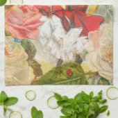 女性ビクトリアンおもしろい車 キッチンタオル (折り畳み)