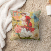 女性ビクトリアンおもしろい車 クッション (ブランケット)