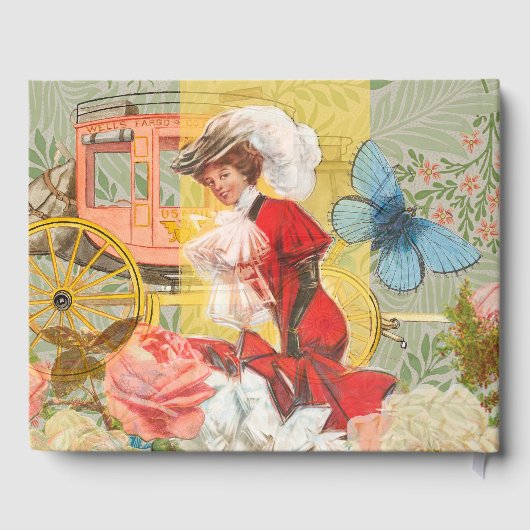 女性ビクトリアンおもしろい車 ゲストブック (裏面)