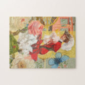 女性ビクトリアンおもしろい車 ジグソーパズル (横)