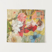 女性ビクトリアンおもしろい車 タペストリー (正面(横))