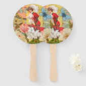 女性ビクトリアンおもしろい車 ハンドファン (正面&裏面)