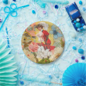 女性ビクトリアンおもしろい車 ペーパープレート (パーティー)