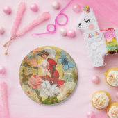 女性ビクトリアンおもしろい車 ペーパープレート (パーティー)