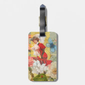 女性ビクトリアンおもしろい車 ラゲッジタグ (裏面縦)