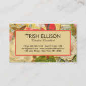 女性ビクトリアンおもしろい車 名刺 (裏面)