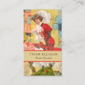 女性ビクトリアンおもしろい車 名刺 (正面)