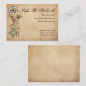 女性ビクトリアンなSteampunkのプロフィールカード 名刺 (正面/裏面)