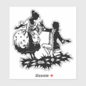 女性ビクトリアンシルエットアートを提案する男性 シール (シート)