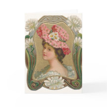 女性ビクトリアンノートカード