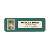 女性ビクトリアンバラ差出人住所 ラベル (正面)