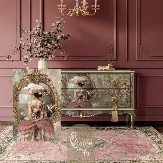 女性ビクトリアンポートレートバックヴィンテージバロック 薄葉紙