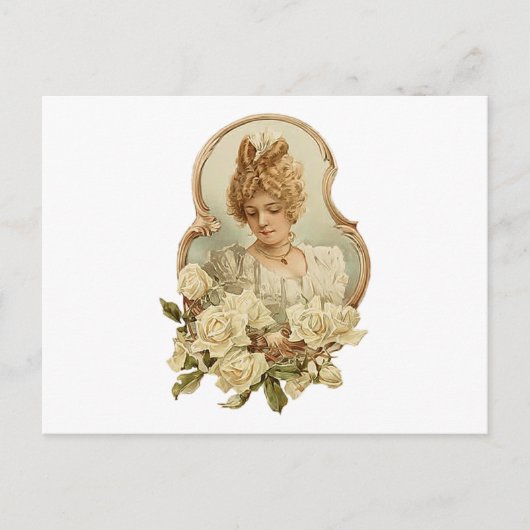 女性ビクトリアンポートレート ポストカード (正面)