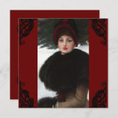 女性ビクトリアン冬場ポートレートヴィンテージ (正面/裏面)