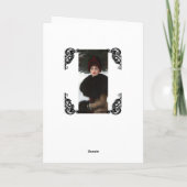 女性ビクトリアン冬場ポートレートヴィンテージ カード (裏面)