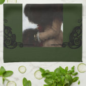 女性ビクトリアン冬場ポートレートヴィンテージ キッチンタオル (折り畳み)