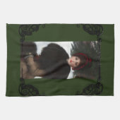 女性ビクトリアン冬場ポートレートヴィンテージ キッチンタオル (横)